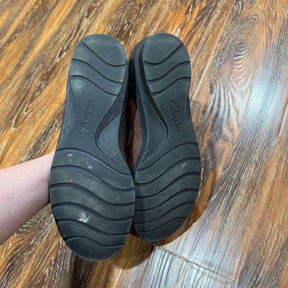 Clark’s Size 12 Women’s Shoes Bendables Sandal Loafer Clog 12M Leather Brown - Picture 7 of 8